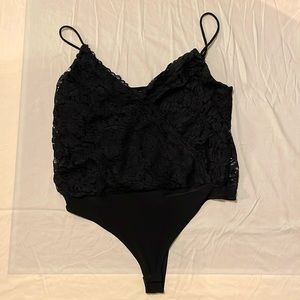 Black lace body suit